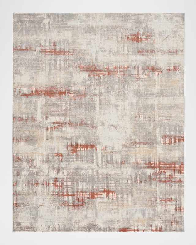 Rush Blue/Beige Power-Loomed Rug, 8' x 10'